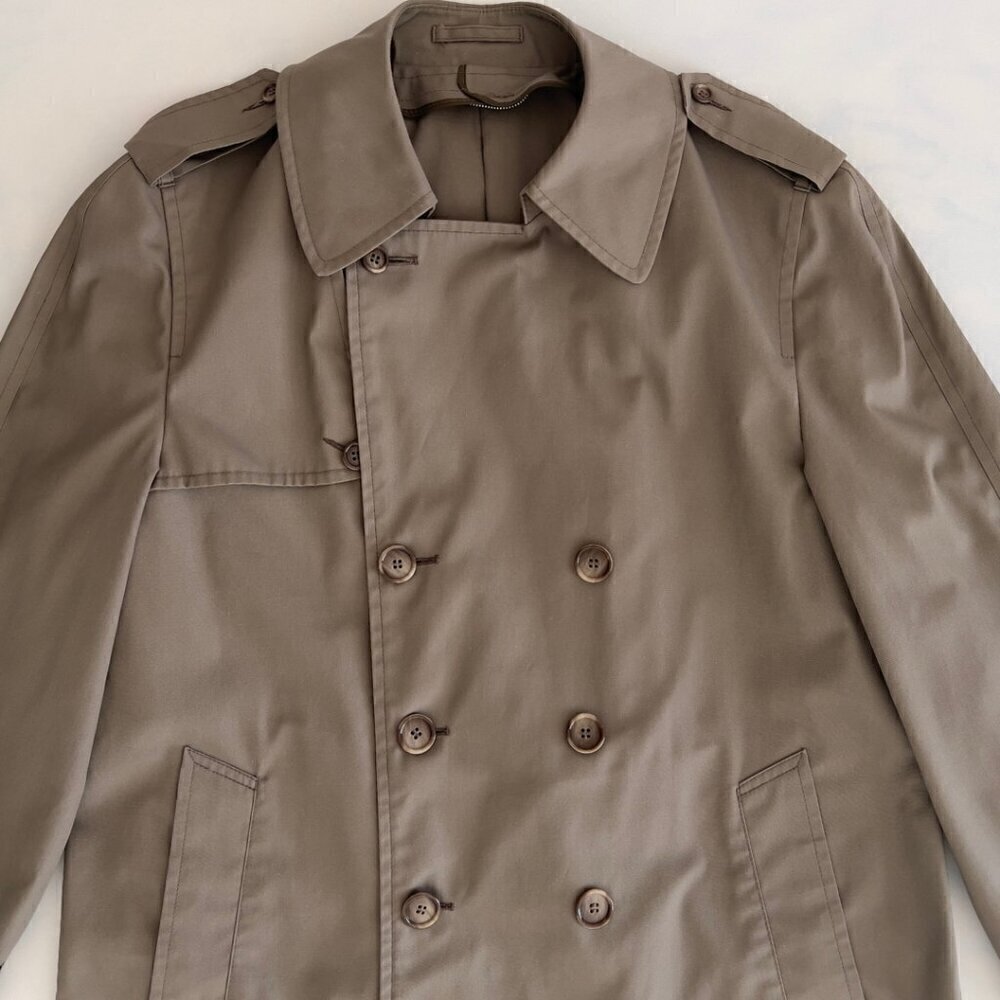 London Fog Vintage Iconic Beige Trench Coat 40S - Picture 3 of 7